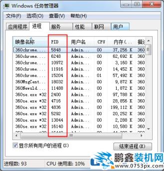 Win7电脑的进程pid怎么查看？